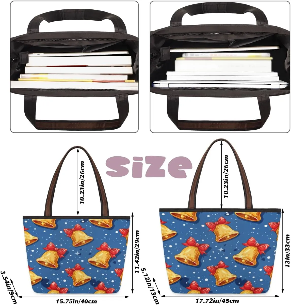 Tote Bag for Women with Zipper Large Capacity Top Handle Casual Shoulder Bag Handbag Reusable Shopping