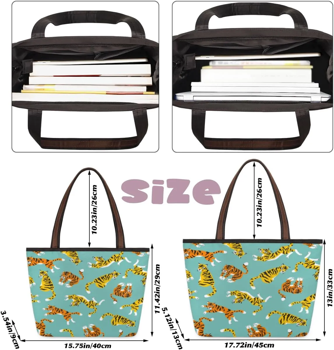 Tote Bag for Women with Zipper Large Capacity Top Handle Casual Shoulder Bag Handbag Reusable Shopping