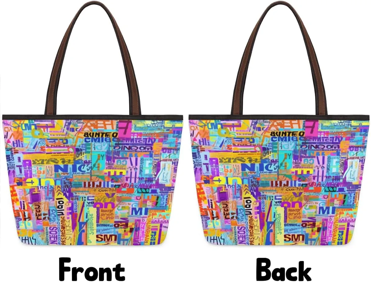 Tote Bag for Women with Zipper Large Capacity Top Handle Casual Shoulder Bag Handbag Reusable Shopping