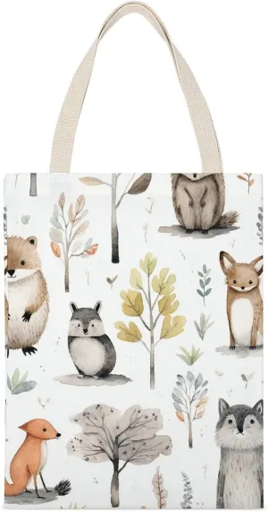 Tote Bag Laptop Handbag Forest Creatures Grocery Bag Canvas Shoulder Bag Crossbody Bag for Travel