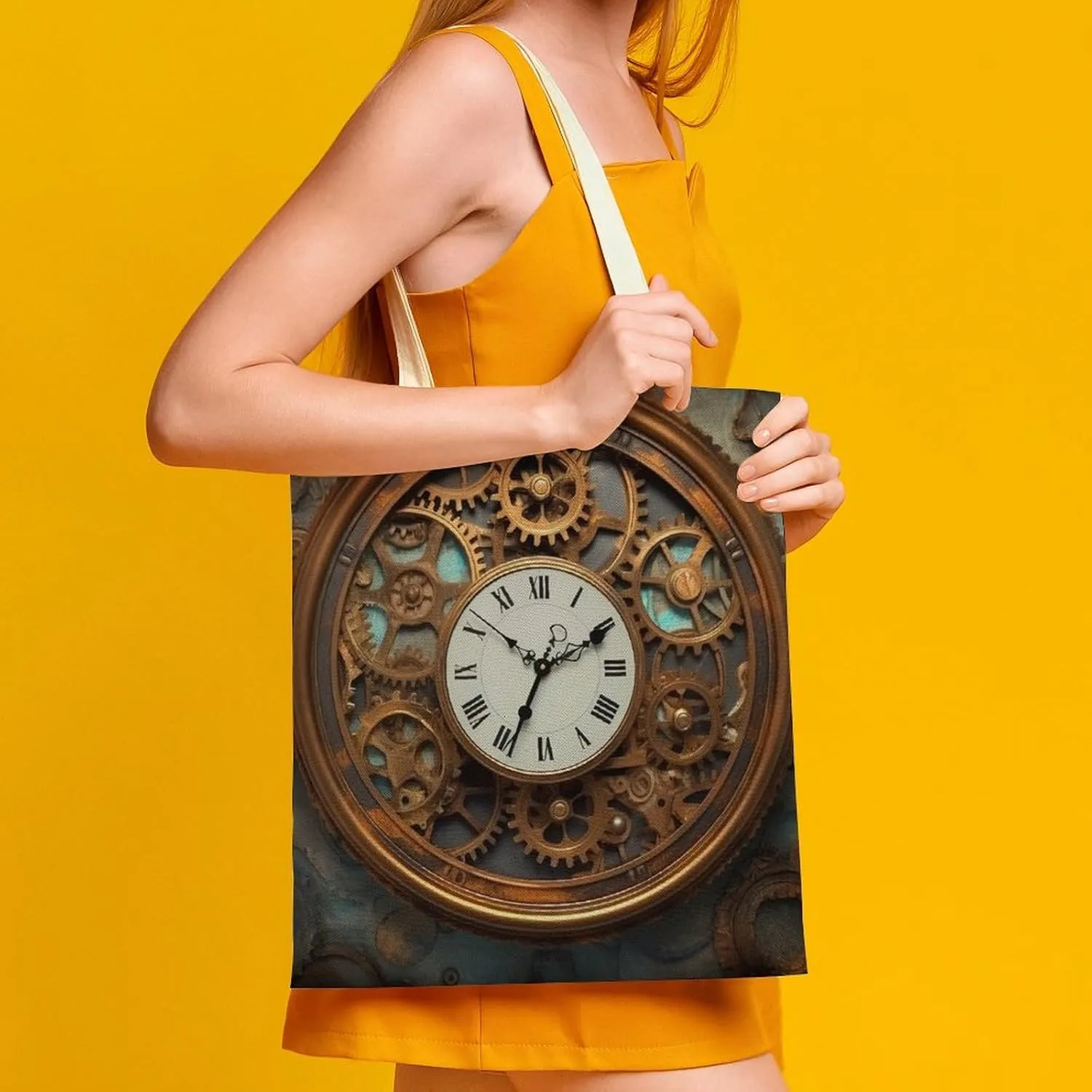 Tote Bag Laptop Handbag Steam Locomotive Train Grocery Bag Canvas Shoulder Bag Crossbody Bag for Travel