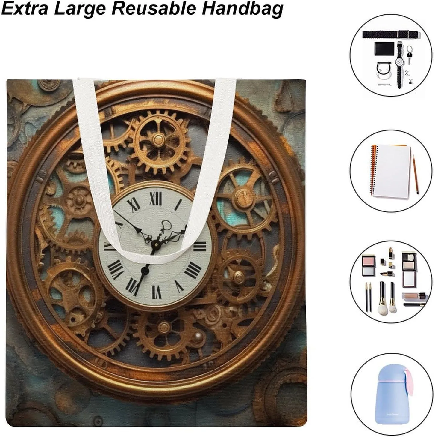Tote Bag Laptop Handbag Steam Locomotive Train Grocery Bag Canvas Shoulder Bag Crossbody Bag for Travel