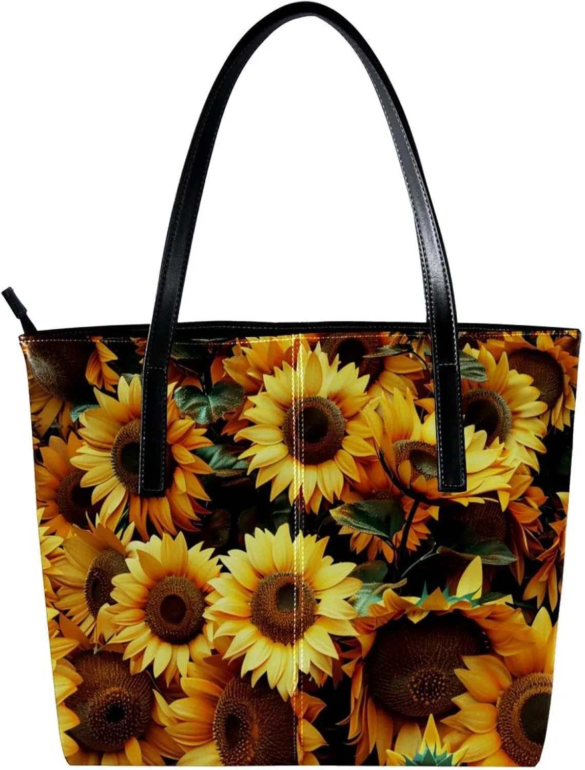 Tote Bag, Large Tote Bags for Women, Tote Bag with Zipper, Sunflower, Womens Tote Bag