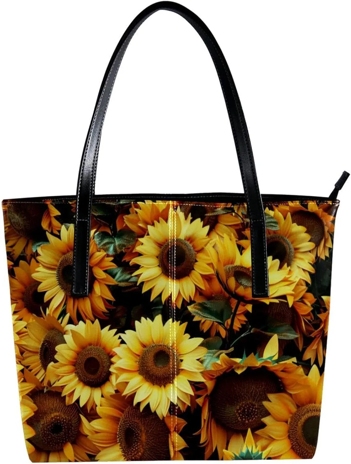 Tote Bag, Large Tote Bags for Women, Tote Bag with Zipper, Sunflower, Womens Tote Bag