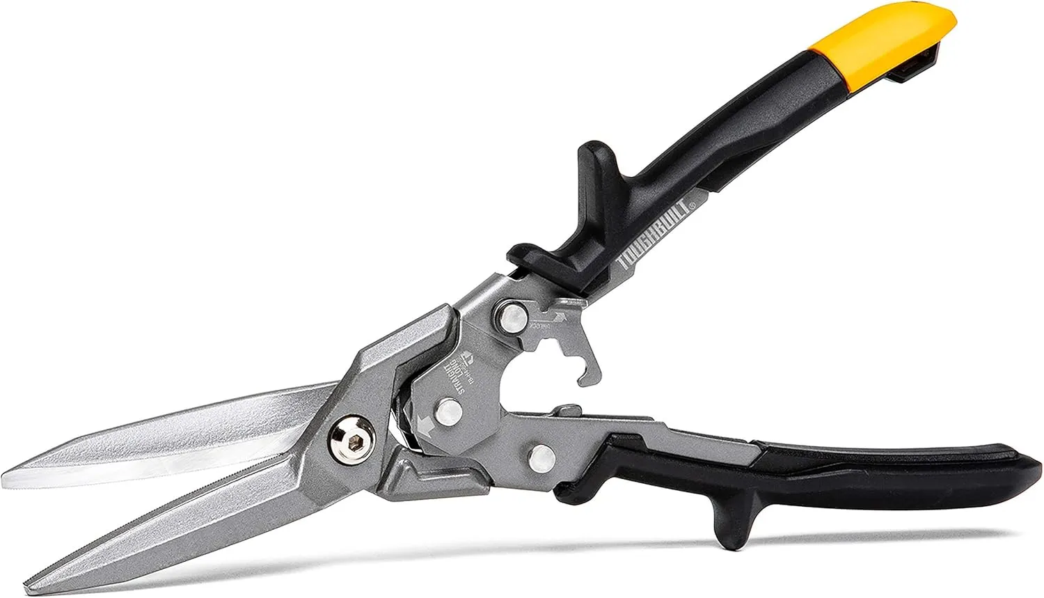 ToughBuilt - Straight Long Cut Aviation Snips - One Handed Lock Operation - (TB-H4-60-SL)