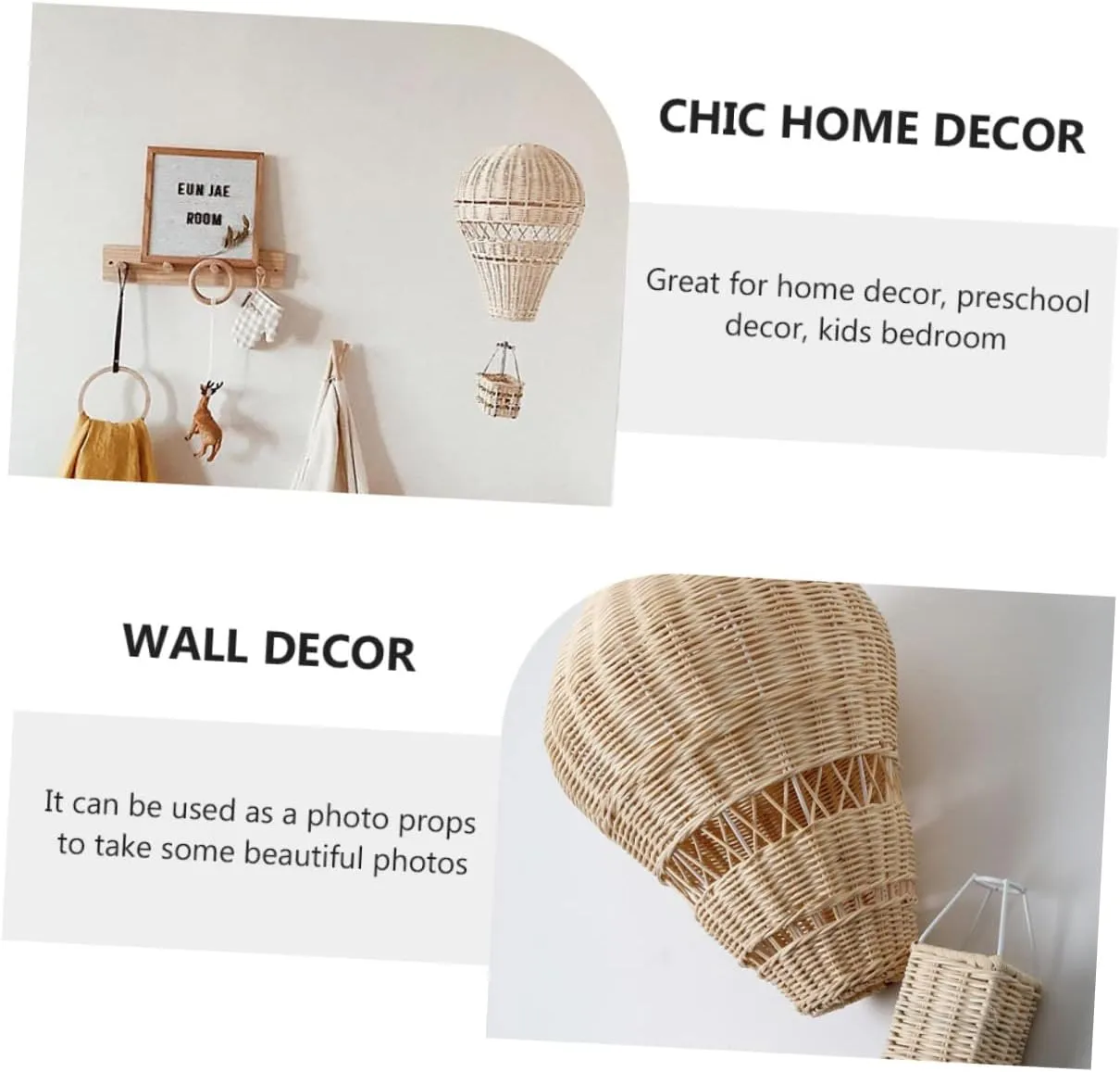 Toyvian 2pcs Rattan Hot Air Balloon Rattan Hot Air Balloon Decor Hot Air Ballons Decoration Baseball Balloon Garland Rattan Woven Wall Decor Decorative Hot Air Balloon Woven Rattan Craft