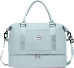 Travel Bag with Shoes Compartment,Weekender Bags for Women Travel,Carry On Duffel Overnight Bag with Trolley Sleeve & Wet Pocket,Travel tote Bag Sports Gym Bag