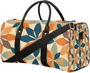 Travel Duffel Bag, Boho Vintage Floral Sports Tote Gym Bag Foldable Weekender Bag Workout Bag Carry on Luggage Handle Bag Overnight Shoulder Bag for Women Men,A-019