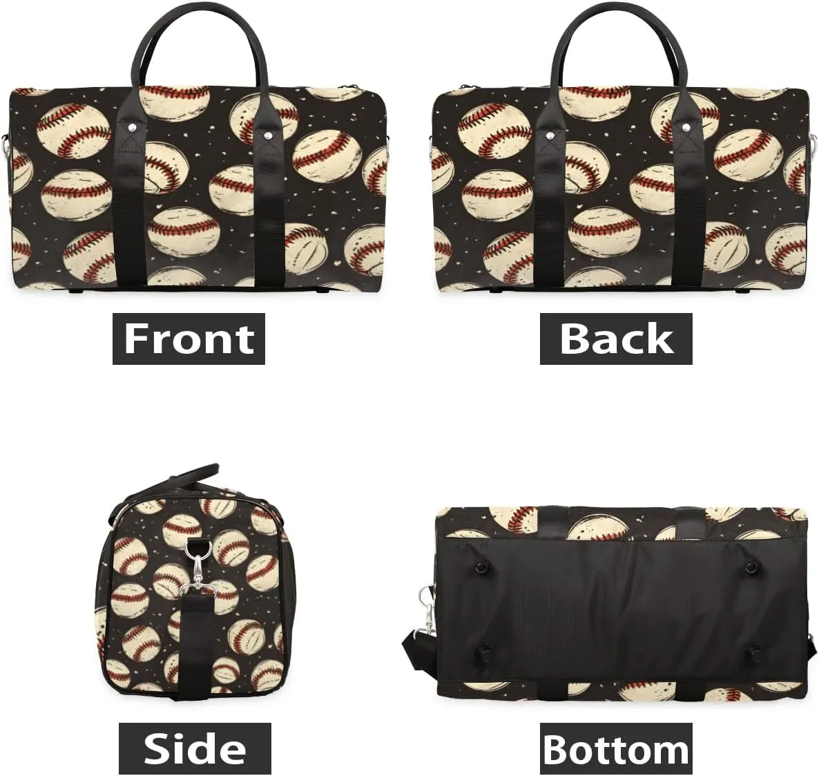 Travel Duffle Bag Baseballs Prints Gym Bags for Men Women Travel Duffel Bags with Adjustable Shoulder Strap Carry On Weekender Bag