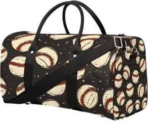 Travel Duffle Bag Baseballs Prints Gym Bags for Men Women Travel Duffel Bags with Adjustable Shoulder Strap Carry On Weekender Bag