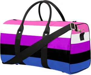 Travel Duffle Bag Flag Gender Colorful Sports Gym Bags for Women Men Weekender Overnight Bags Waterproof Carry On Tote Bag Workout Bag for Dance Swimming Yoga Hospital