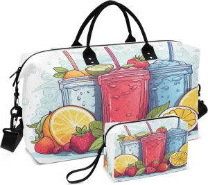 Travel Duffle Bag, Juice Gym Bag with Storage Bag Weekender Overnight Bag for Men Women Trip Sports Yoga