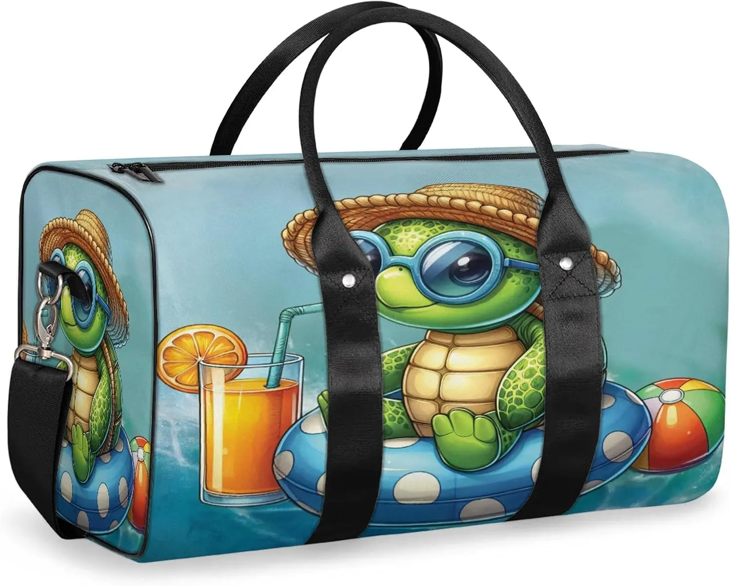 Travel Duffle Bag Turtle Ocean Summer Animal Sports Gym Bags for Women Men Weekender Overnight Bags Waterproof Carry On Tote Bag Workout Bag for Dance Swimming Yoga Hospital