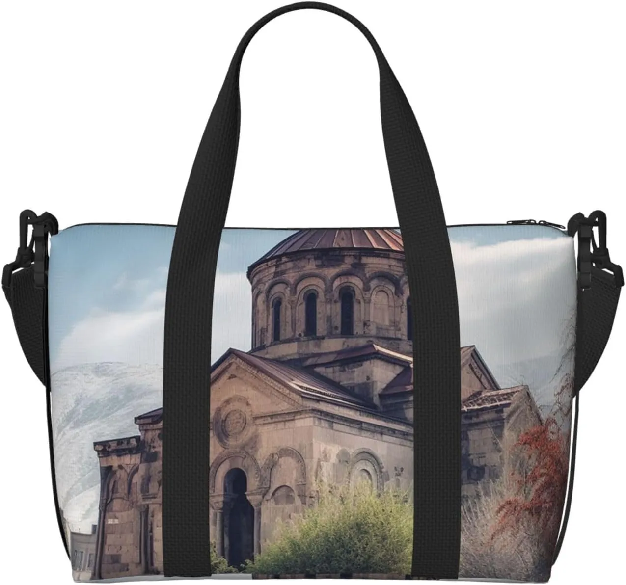 Travel Duffle Bag Weekender Bags for Men Women Adjustable Large Capacity Weekender Overnight Bag Carry On Tote Bags Waterproof Sport Gym Bag for Travel Yoga, Armenian Church, One Size