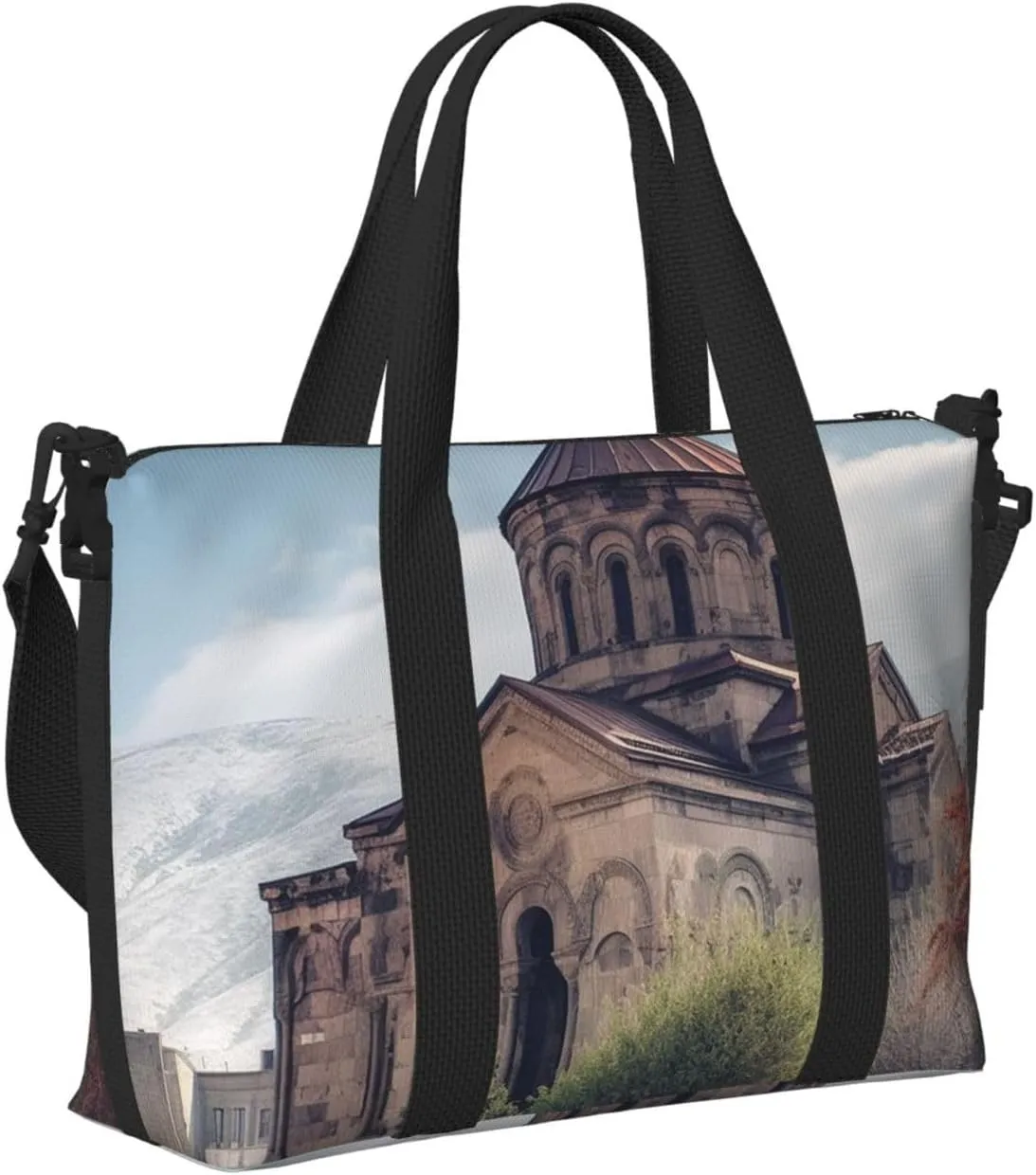Travel Duffle Bag Weekender Bags for Men Women Adjustable Large Capacity Weekender Overnight Bag Carry On Tote Bags Waterproof Sport Gym Bag for Travel Yoga, Armenian Church, One Size