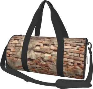 Travel Duffle Bag Weekender Bags For Men Women With Shoe Compartment Large Capacity Weekender Overnight Bag Ancient Worn Brick Wall Carry On Tote Bags Sport Gym Bag For Travel Yoga