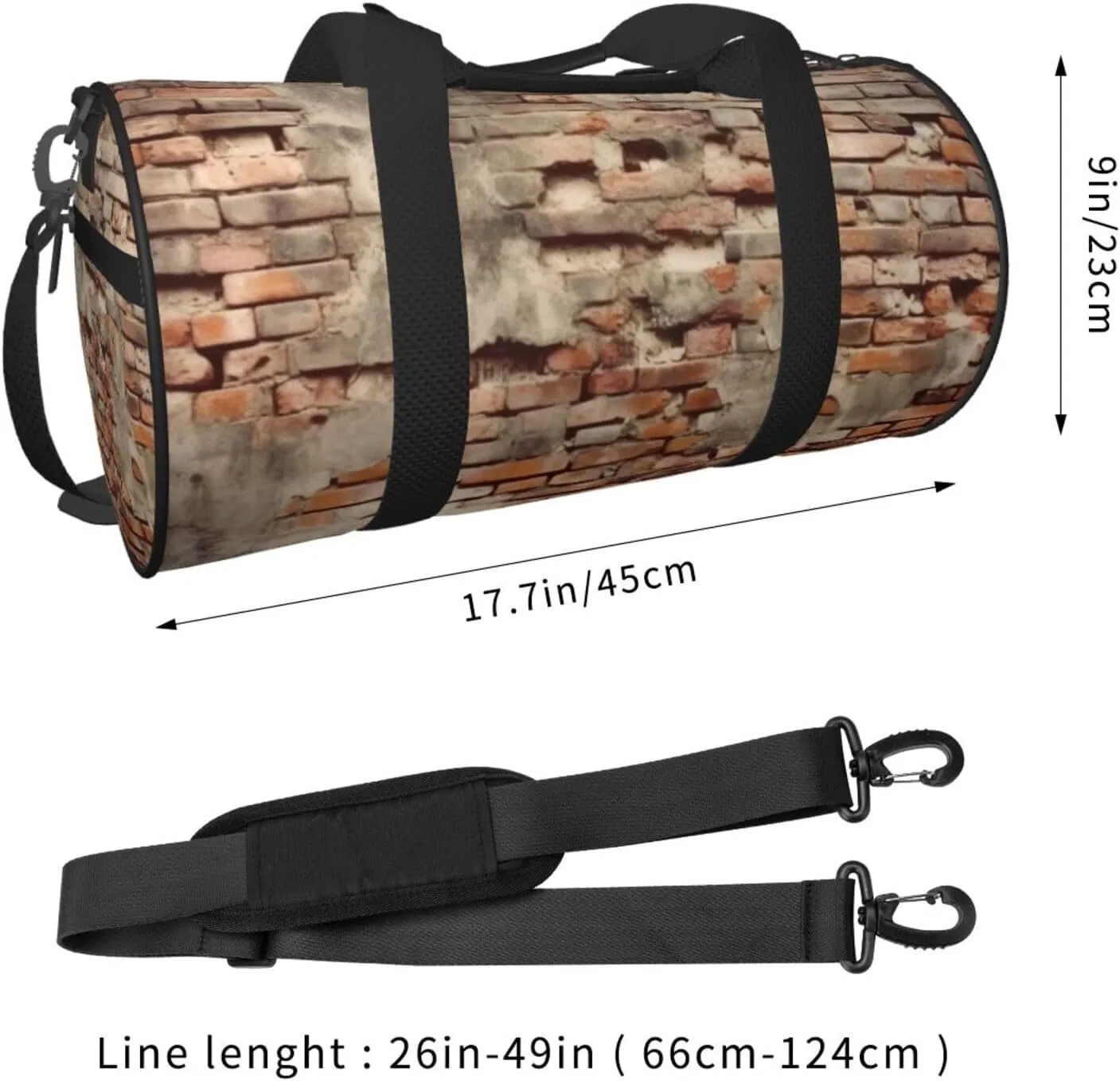 Travel Duffle Bag Weekender Bags For Men Women With Shoe Compartment Large Capacity Weekender Overnight Bag Ancient Worn Brick Wall Carry On Tote Bags Sport Gym Bag For Travel Yoga