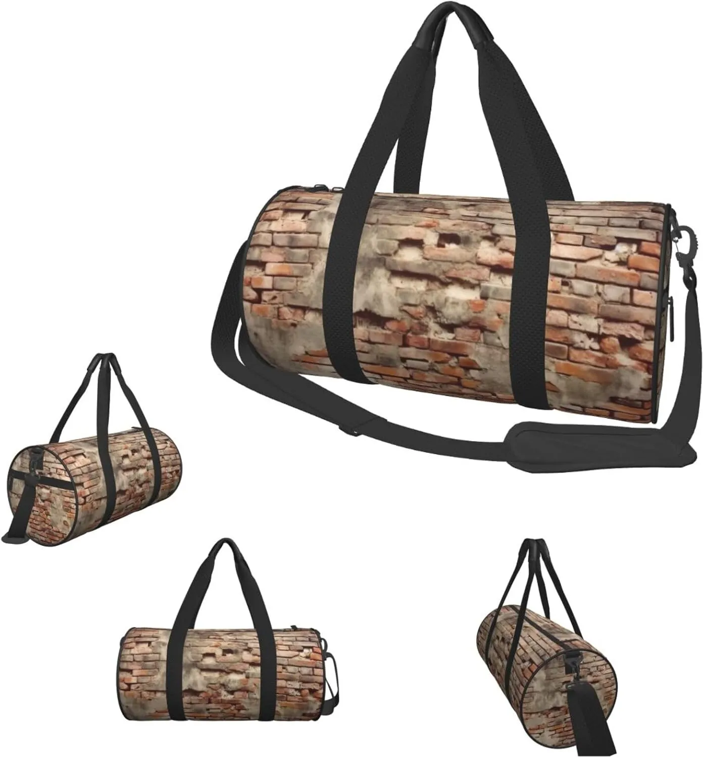 Travel Duffle Bag Weekender Bags For Men Women With Shoe Compartment Large Capacity Weekender Overnight Bag Ancient Worn Brick Wall Carry On Tote Bags Sport Gym Bag For Travel Yoga