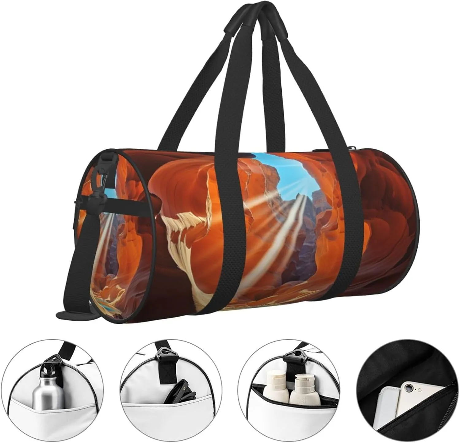 Travel Duffle Bag Weekender Bags for Men Women with Shoe Compartment Large Capacity Weekender Overnight Bag Antelope Canyon Carry On Tote Bags Sport Gym Bag for Travel Yoga