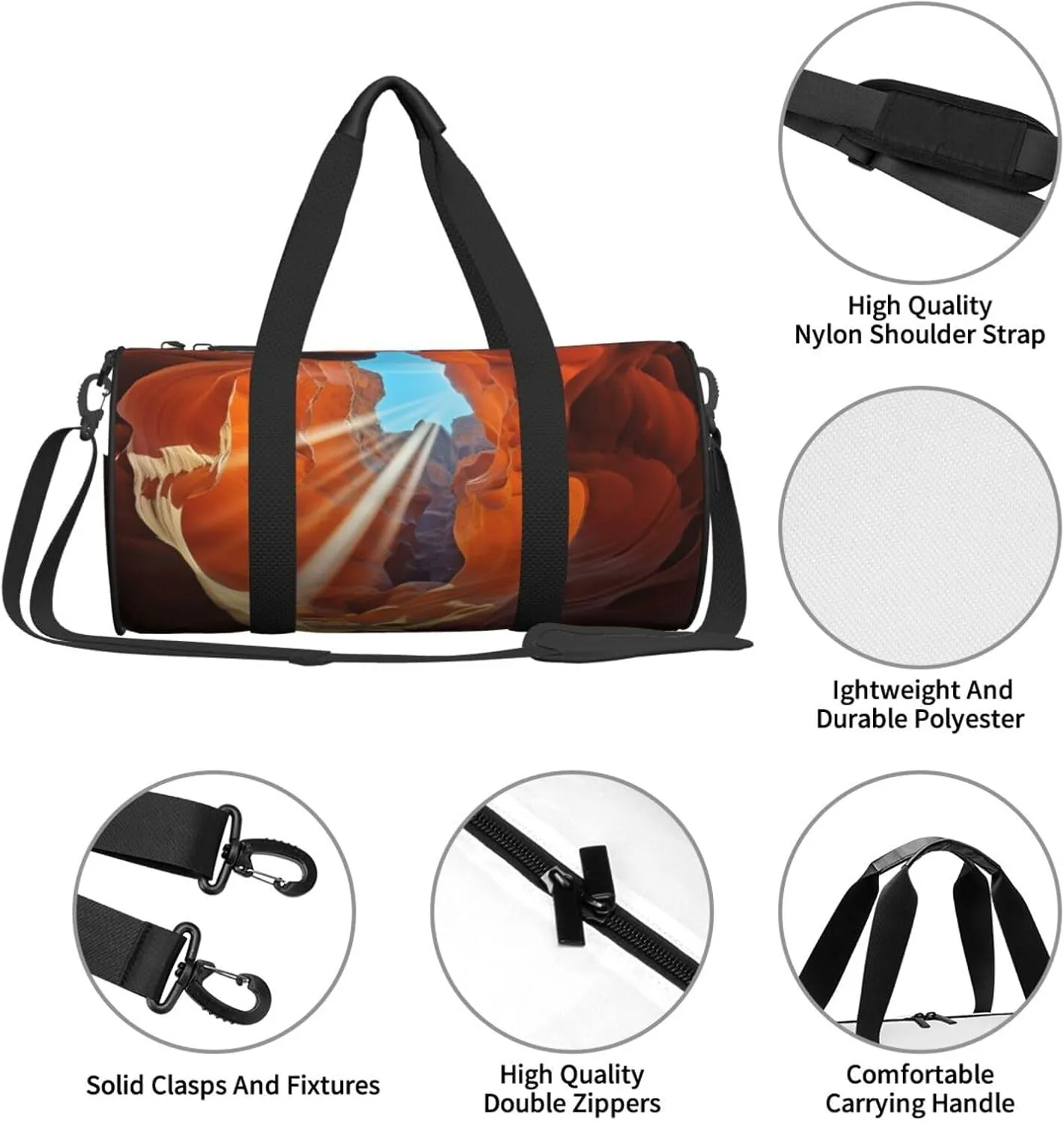 Travel Duffle Bag Weekender Bags for Men Women with Shoe Compartment Large Capacity Weekender Overnight Bag Antelope Canyon Carry On Tote Bags Sport Gym Bag for Travel Yoga