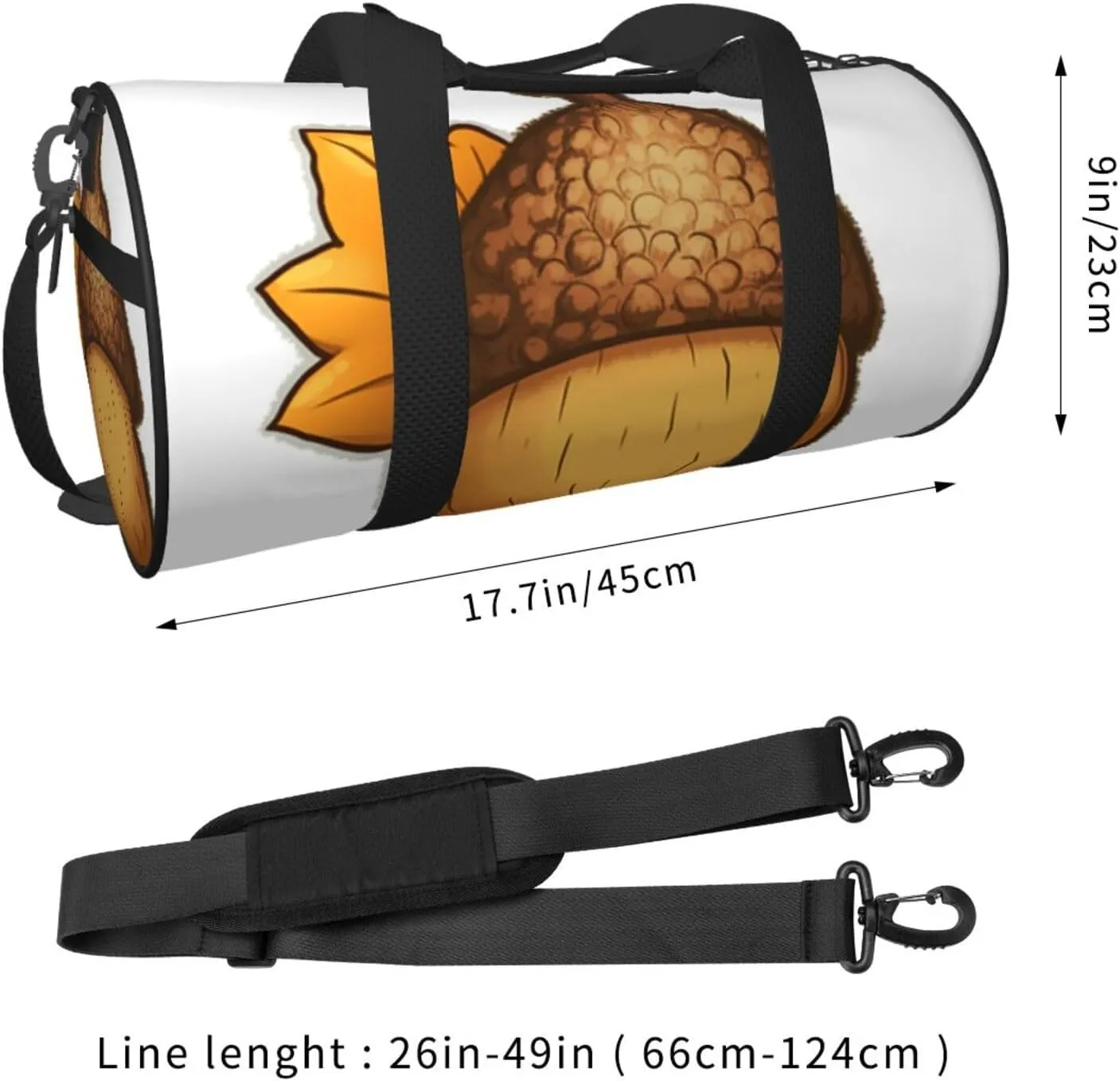 Travel Duffle Bag Weekender Bags for Men Women with Shoe Compartment Large Capacity Weekender Overnight Bag Cartoon Acorn Carry On Tote Bags Sport Gym Bag for Travel Yoga