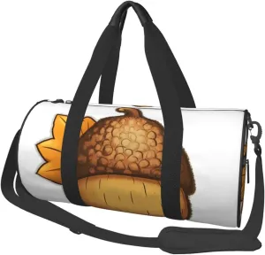 Travel Duffle Bag Weekender Bags for Men Women with Shoe Compartment Large Capacity Weekender Overnight Bag Cartoon Acorn Carry On Tote Bags Sport Gym Bag for Travel Yoga