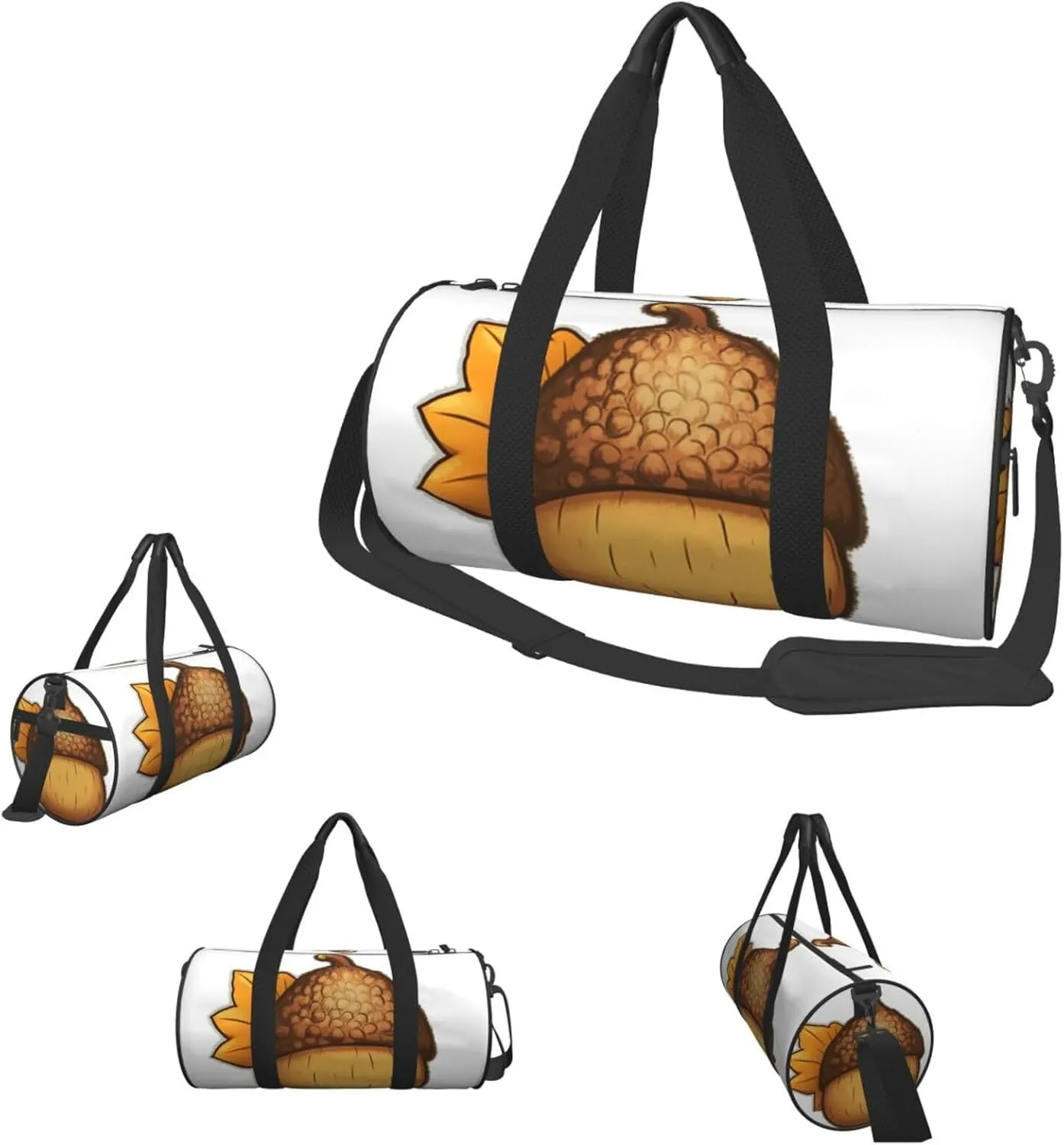 Travel Duffle Bag Weekender Bags for Men Women with Shoe Compartment Large Capacity Weekender Overnight Bag Cartoon Acorn Carry On Tote Bags Sport Gym Bag for Travel Yoga