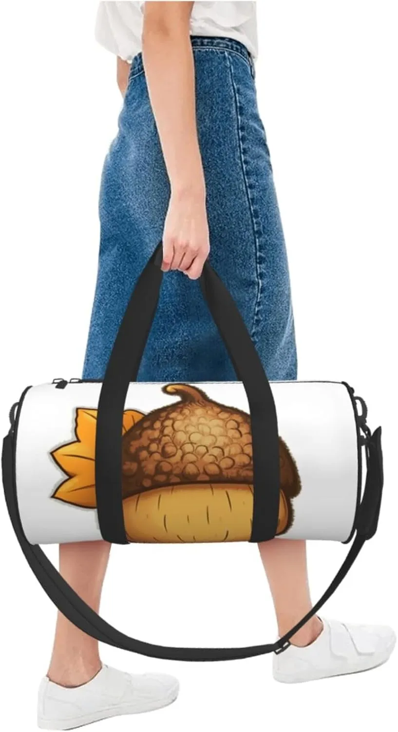 Travel Duffle Bag Weekender Bags for Men Women with Shoe Compartment Large Capacity Weekender Overnight Bag Cartoon Acorn Carry On Tote Bags Sport Gym Bag for Travel Yoga