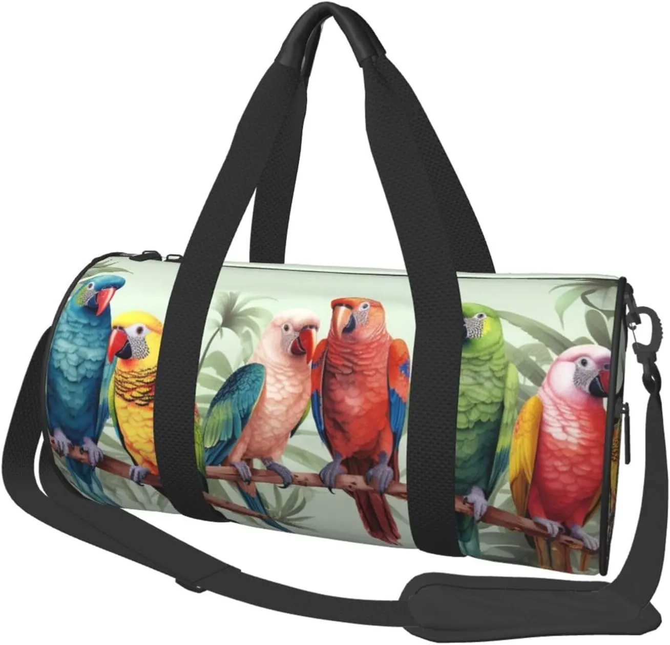 Travel Duffle Bag Weekender Bags for Men Women with Shoe Compartment Large Capacity Weekender Overnight Bag Colorful Parrots On Tree Carry On Tote Bags Sport Gym Bag for Travel Yoga