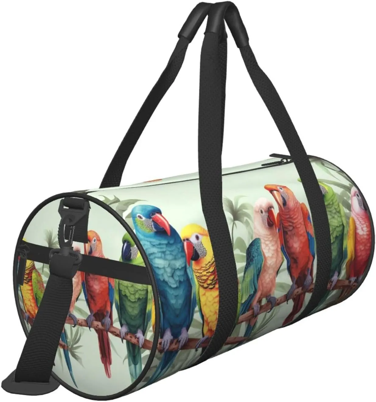 Travel Duffle Bag Weekender Bags for Men Women with Shoe Compartment Large Capacity Weekender Overnight Bag Colorful Parrots On Tree Carry On Tote Bags Sport Gym Bag for Travel Yoga