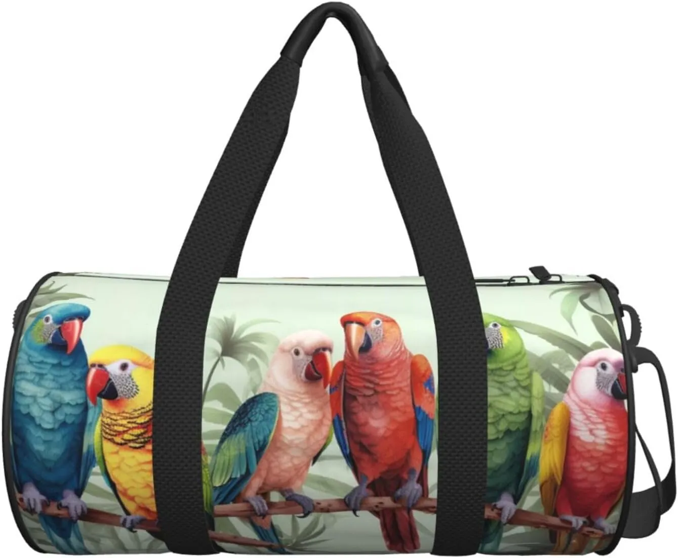 Travel Duffle Bag Weekender Bags for Men Women with Shoe Compartment Large Capacity Weekender Overnight Bag Colorful Parrots On Tree Carry On Tote Bags Sport Gym Bag for Travel Yoga