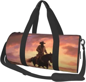 Travel Duffle Bag Weekender Bags For Men Women With Shoe Compartment Large Capacity Weekender Overnight Bag Cowboy West Carry On Tote Bags Sport Gym Bag For Travel Yoga
