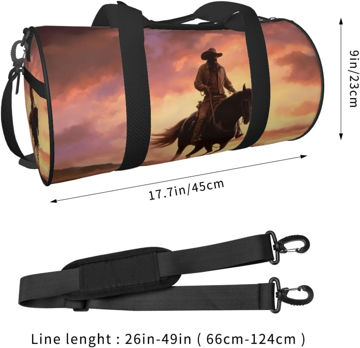 Travel Duffle Bag Weekender Bags For Men Women With Shoe Compartment Large Capacity Weekender Overnight Bag Cowboy West Carry On Tote Bags Sport Gym Bag For Travel Yoga