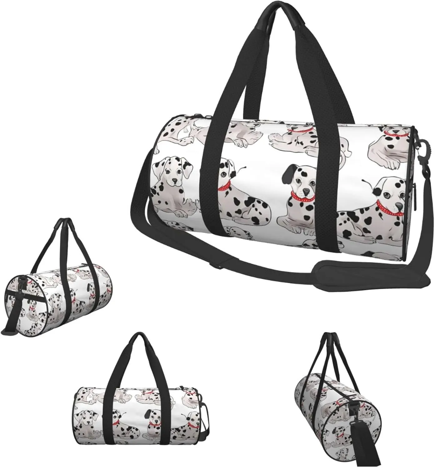Travel Duffle Bag Weekender Bags For Men Women With Shoe Compartment Large Capacity Weekender Overnight Bag Cute Dalmatian Carry On Tote Bags Sport Gym Bag For Travel Yoga