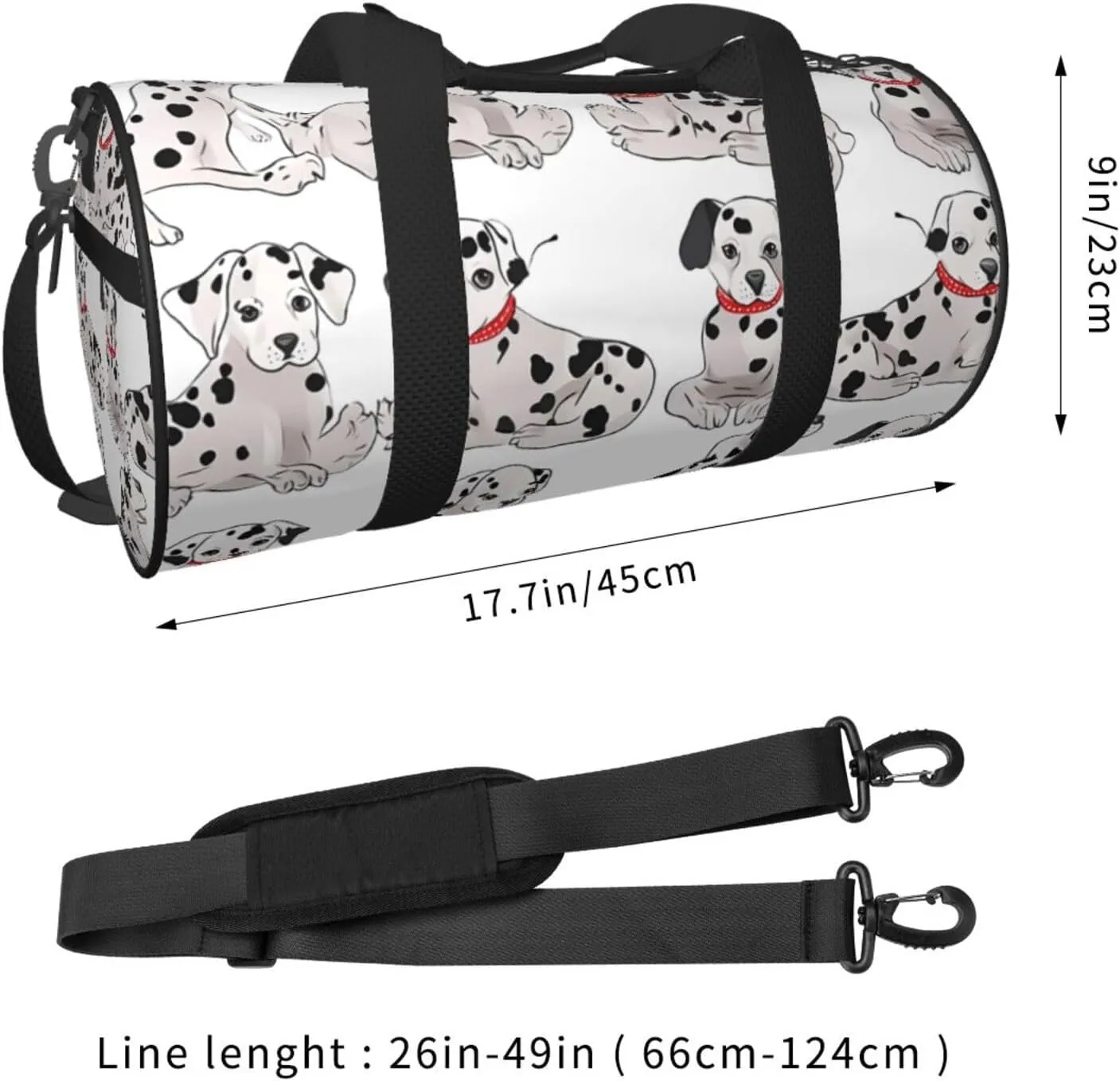 Travel Duffle Bag Weekender Bags For Men Women With Shoe Compartment Large Capacity Weekender Overnight Bag Cute Dalmatian Carry On Tote Bags Sport Gym Bag For Travel Yoga