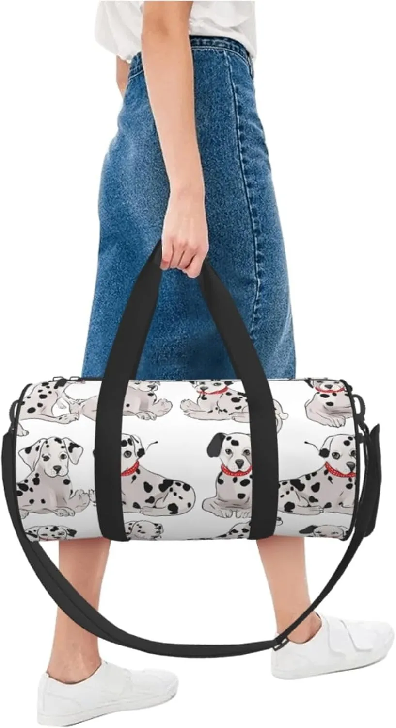 Travel Duffle Bag Weekender Bags For Men Women With Shoe Compartment Large Capacity Weekender Overnight Bag Cute Dalmatian Carry On Tote Bags Sport Gym Bag For Travel Yoga