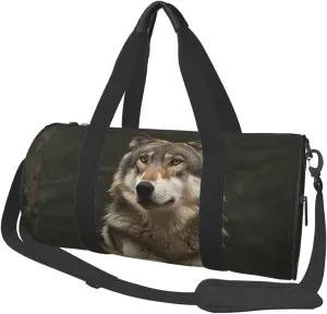 Travel Duffle Bag Weekender Bags For Men Women With Shoe Compartment Large Capacity Weekender Overnight Bag Gray Wolf Carry On Tote Bags Sport Gym Bag For Travel Yoga