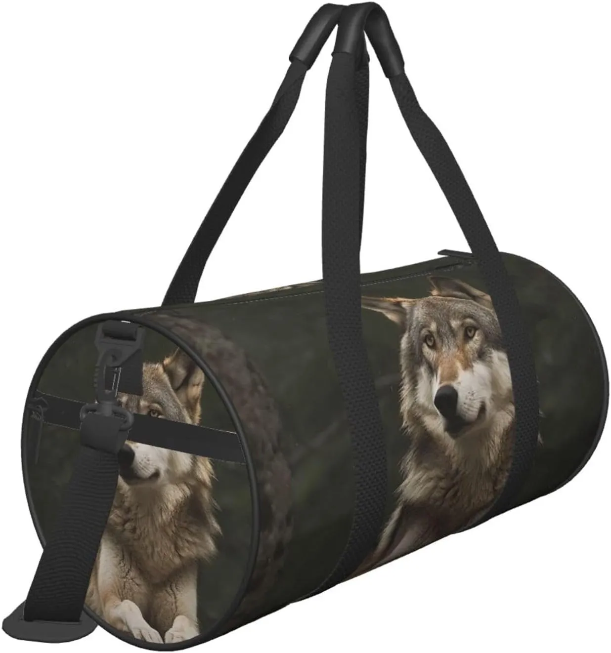 Travel Duffle Bag Weekender Bags For Men Women With Shoe Compartment Large Capacity Weekender Overnight Bag Gray Wolf Carry On Tote Bags Sport Gym Bag For Travel Yoga