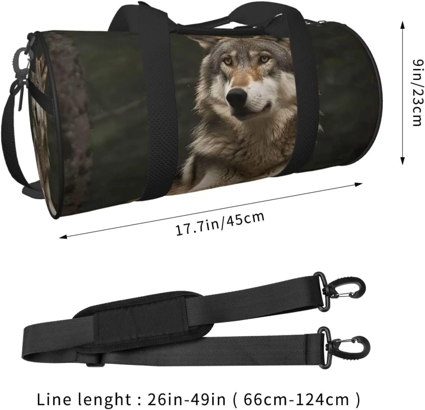 Travel Duffle Bag Weekender Bags For Men Women With Shoe Compartment Large Capacity Weekender Overnight Bag Gray Wolf Carry On Tote Bags Sport Gym Bag For Travel Yoga