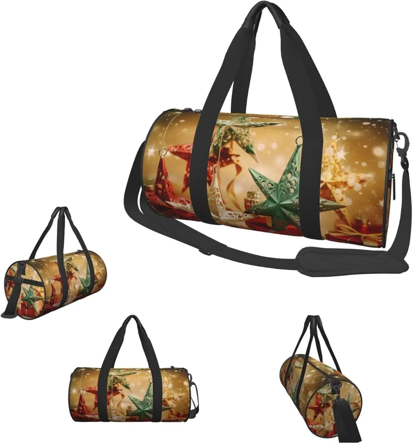 Travel Duffle Bag Weekender Bags For Men Women With Shoe Compartment Large Capacity Weekender Overnight Bag Holiday Christmas Stars Carry On Tote Bags Sport Gym Bag For Travel Yoga