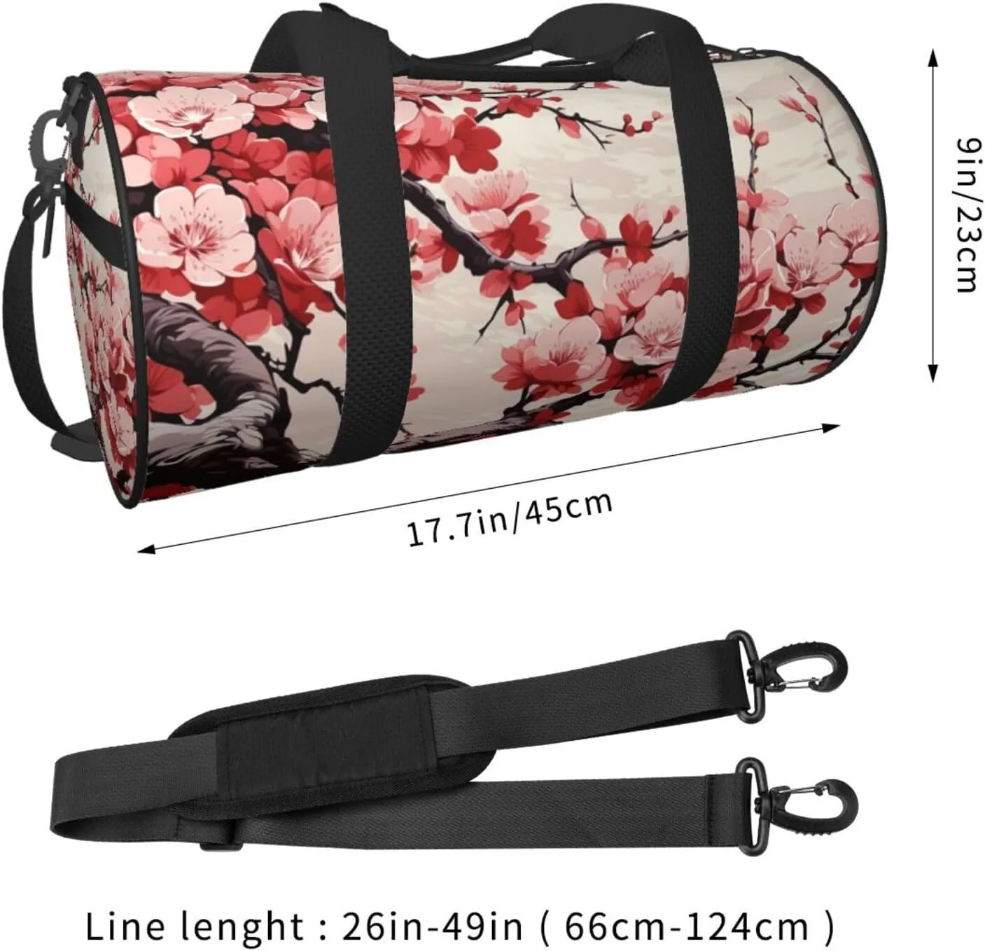 Travel Duffle Bag Weekender Bags For Men Women With Shoe Compartment Large Capacity Weekender Overnight Bag Japanese Floral Cherry Blossom Carry On Tote Bags Sport Gym Bag For Travel Yoga