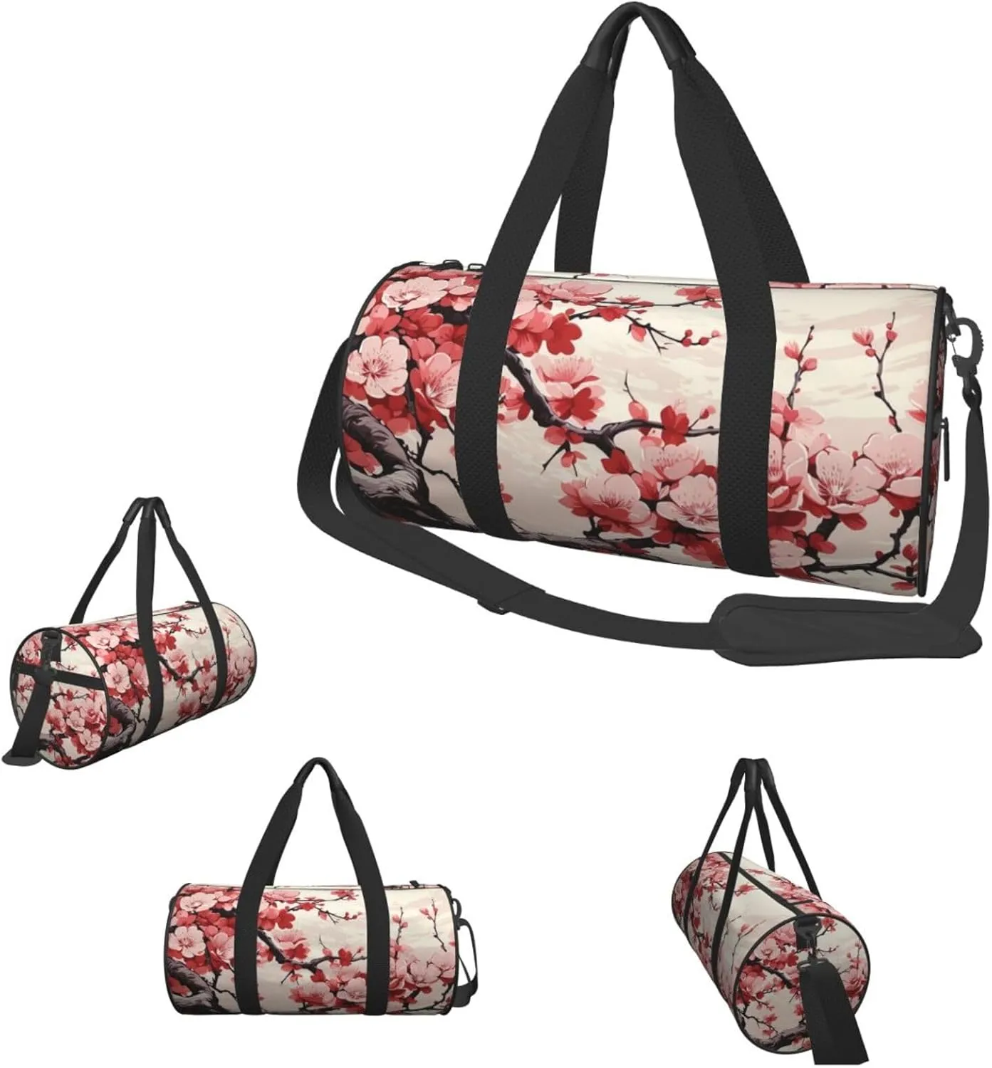 Travel Duffle Bag Weekender Bags For Men Women With Shoe Compartment Large Capacity Weekender Overnight Bag Japanese Floral Cherry Blossom Carry On Tote Bags Sport Gym Bag For Travel Yoga
