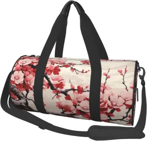 Travel Duffle Bag Weekender Bags For Men Women With Shoe Compartment Large Capacity Weekender Overnight Bag Japanese Floral Cherry Blossom Carry On Tote Bags Sport Gym Bag For Travel Yoga
