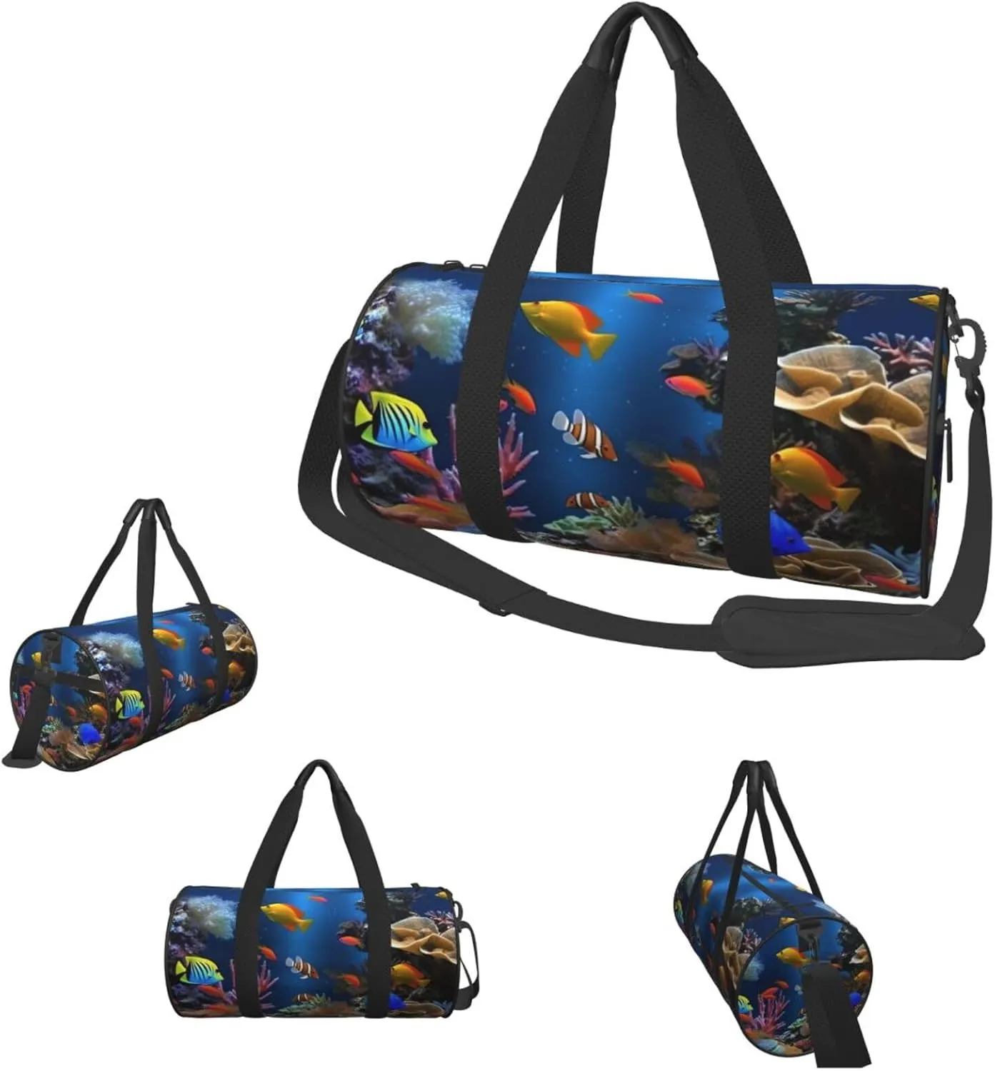 Travel Duffle Bag Weekender Bags For Men Women With Shoe Compartment Large Capacity Weekender Overnight Bag Marine Life Carry On Tote Bags Sport Gym Bag For Travel Yoga