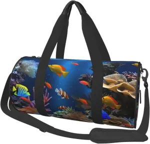 Travel Duffle Bag Weekender Bags For Men Women With Shoe Compartment Large Capacity Weekender Overnight Bag Marine Life Carry On Tote Bags Sport Gym Bag For Travel Yoga