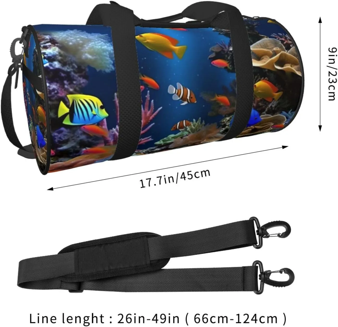 Travel Duffle Bag Weekender Bags For Men Women With Shoe Compartment Large Capacity Weekender Overnight Bag Marine Life Carry On Tote Bags Sport Gym Bag For Travel Yoga
