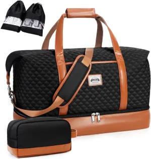 Travel Duffle Bag, Weekender Bags for Women Carry On Travel Bag Overnight Bag with Shoe Compartment Toiletry Bag