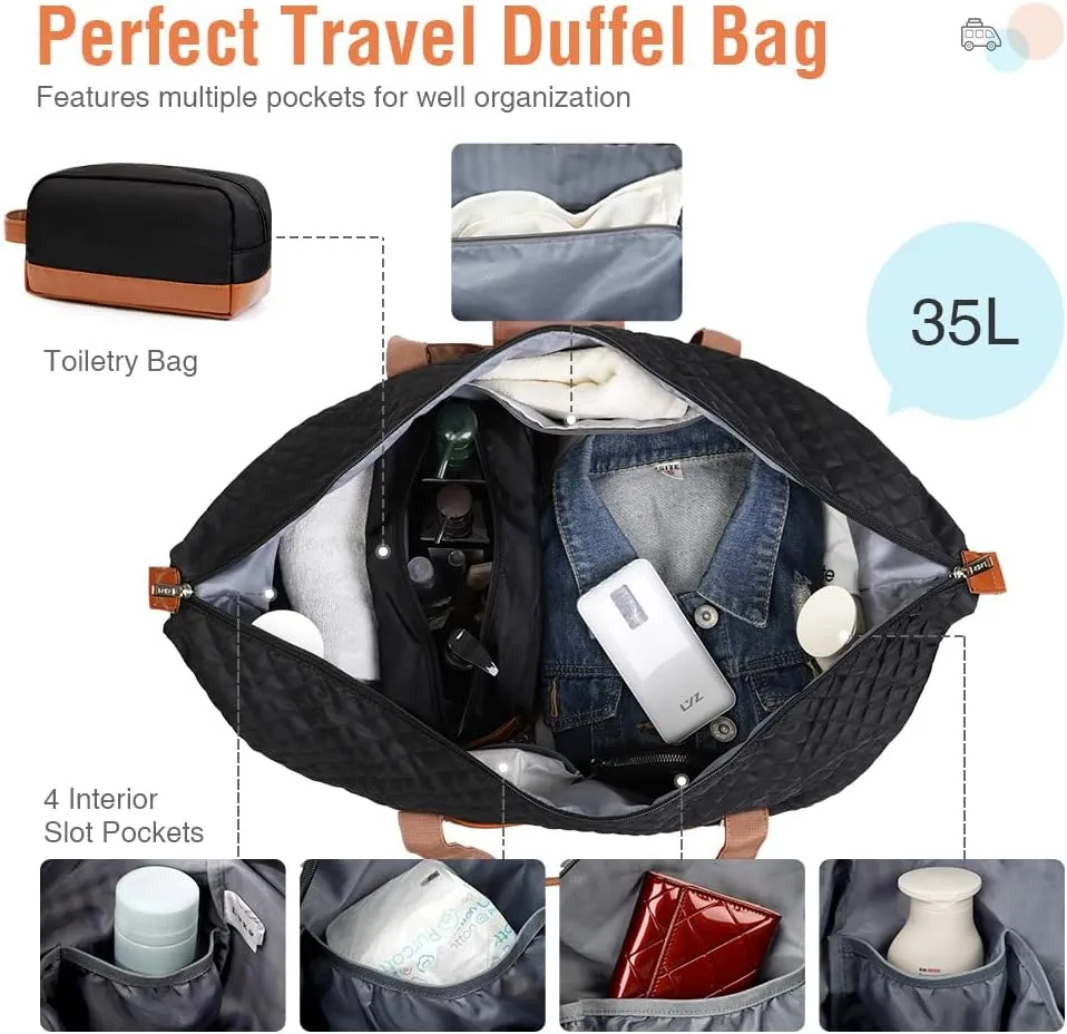 Travel Duffle Bag, Weekender Bags for Women Carry On Travel Bag Overnight Bag with Shoe Compartment Toiletry Bag