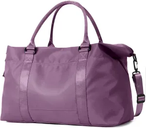 Travel Duffle Bag, Weekender Travel Bag Men Small Gym Bag for Women, Hospital Bag for Labor and Delivery, Overnight Bag Luggage Bag with Trolley Sleeve, Airplane Travel Essentials for Flying(Purple)