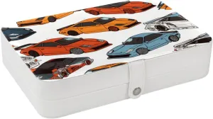 Travel Jewelry Box for Women Girls, Racing Cars Pattern Jewelry Organizer Case for Necklace, Stud Earrings, Ring, Bracelets Storage Boxes